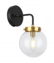 Vinci Lighting Inc. WS1718-1AB/BKCL - Bianca Wall Sconce Aged Brass/Black