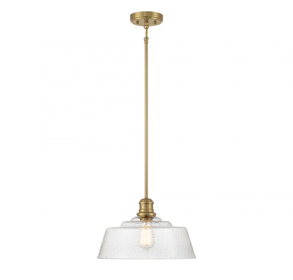 1-Light Pendant in Natural Brass