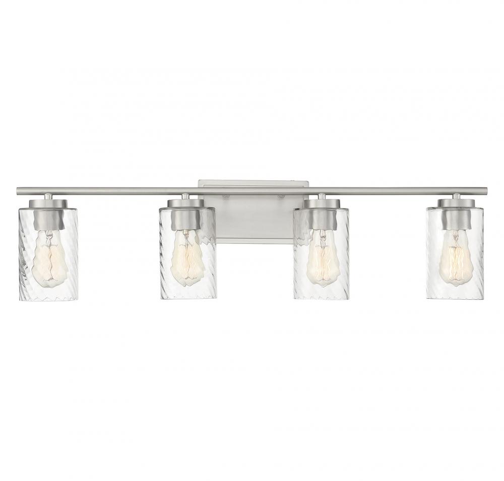 4-Light Bathroom Vanity Light in Brushed Nickel