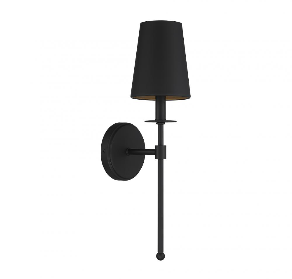 1-Light Wall Sconce in Matte Black