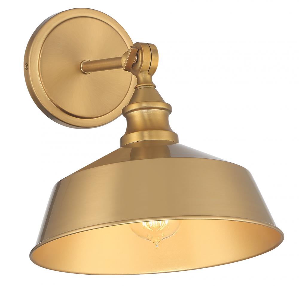 1-Light Wall Sconce in Natural Brass