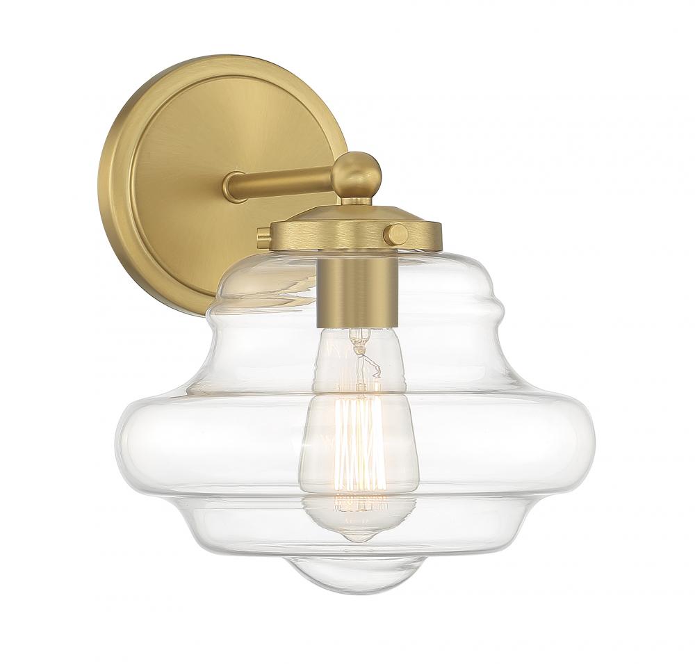 1-Light Wall Sconce in Natural Brass