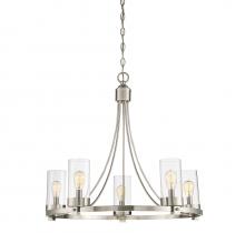 Savoy House Meridian CA M10018BN - 5-Light Chandelier in Brushed Nickel