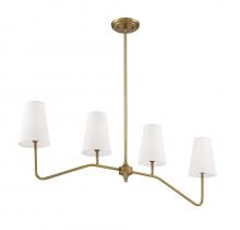 Savoy House Meridian CA M10078NB - 4-Light Linear Chandelier in Natural Brass