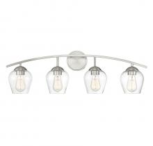 Savoy House Meridian CA M80033BN - 4-Light Bathroom Vanity Light in Brushed Nickel