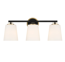 Savoy House Meridian CA M80078MBKNB - 3-Light Bathroom Vanity Light in Matte Black and Natural Brass