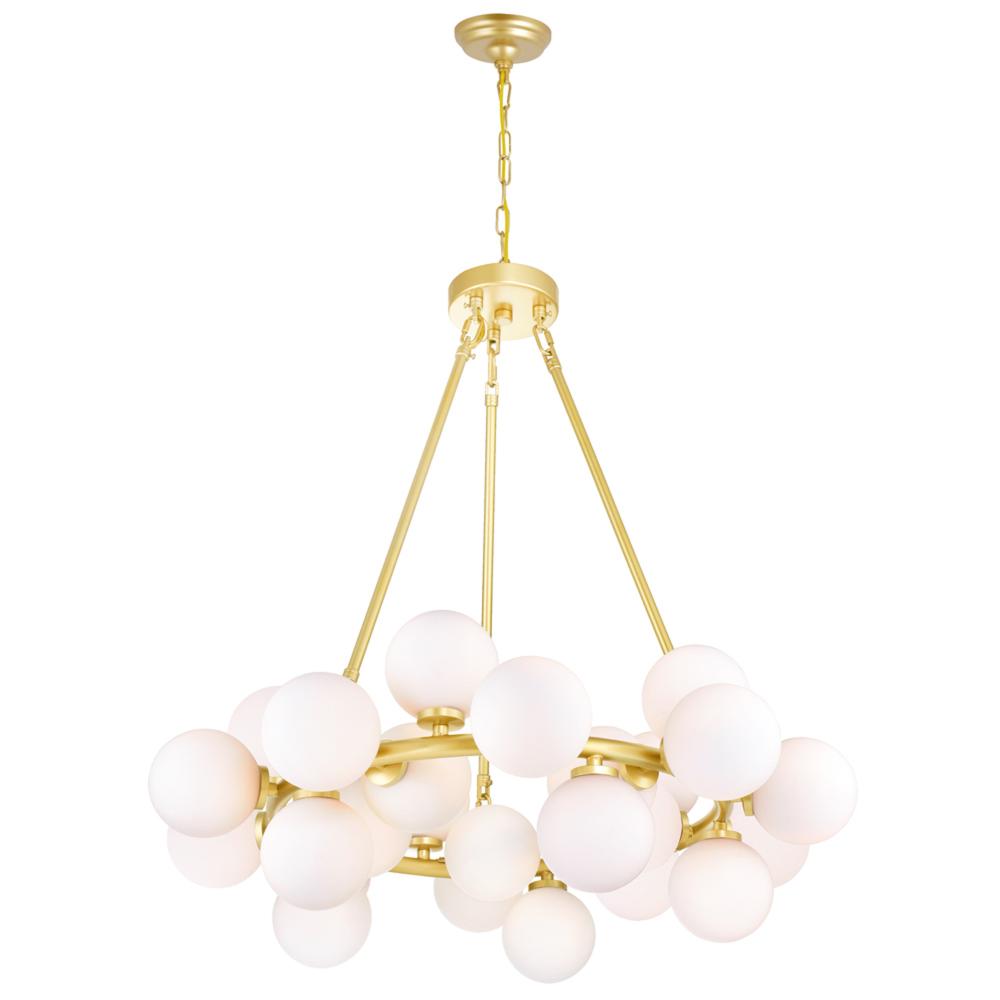 Arya 25 Light Chandelier With Satin Gold Finish