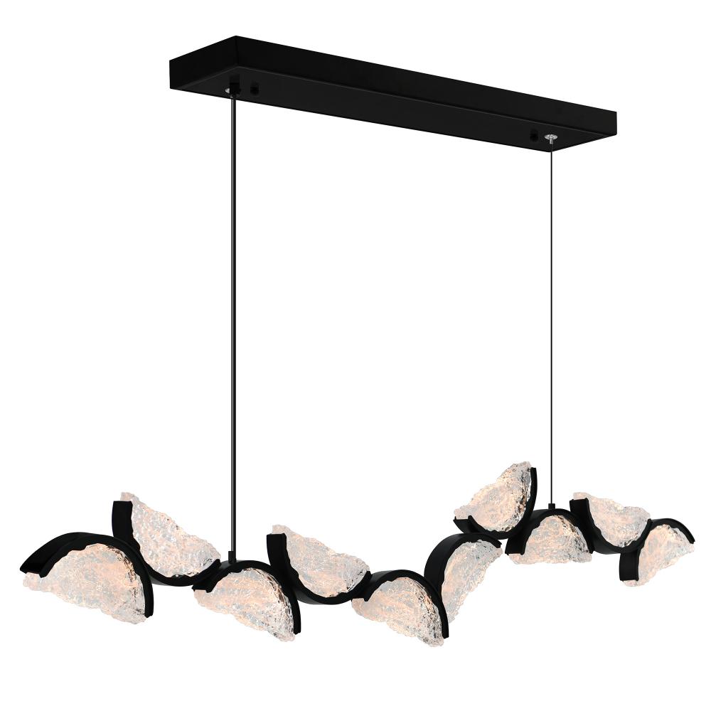 Moon Integrated LED Black Chandelier