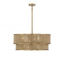 Savoy House Canada 7-1774-6-320 - Ashburn 6-Light Pendant in Warm Brass and Rope