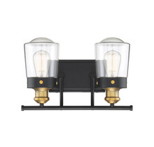 Savoy House Canada 8-2069-2-51 - Macauley 2-Light Bathroom Vanity Light in Vintage Black with Warm Brass