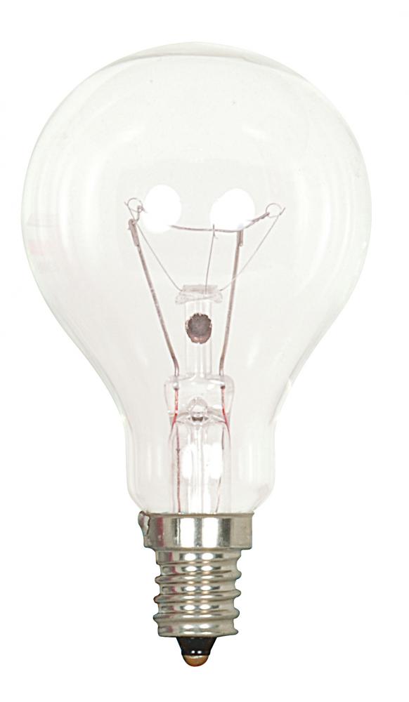 60 Watt A15 Incandescent; Clear; 1000 Average rated hours; 700 Lumens; Candelabra base; 130 Volt