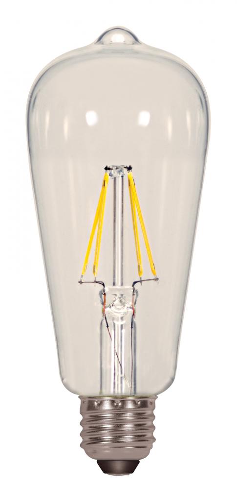 7 Watt ST19 LED; Clear; Medium base; 2700K; 800 Lumens; 120 Volt; Carded