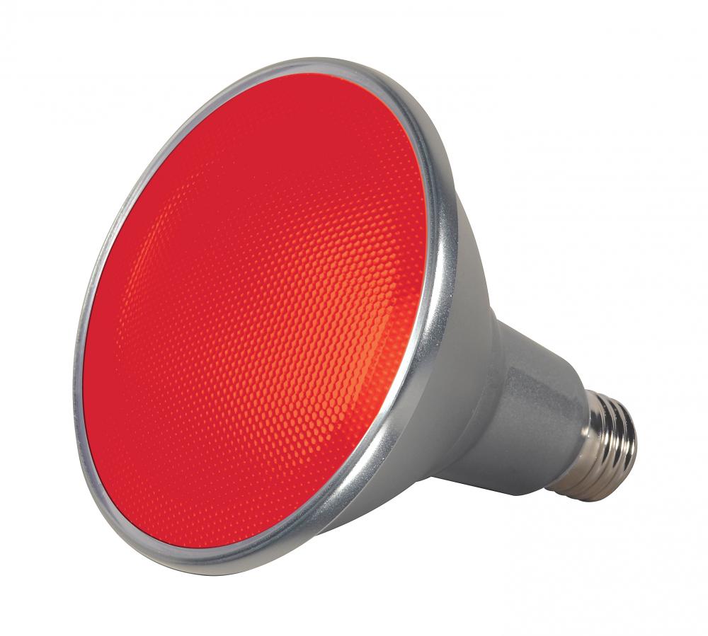 15 Watt PAR38 LED; Red; 40 deg. Beam Angle; Medium base; 120 Volt