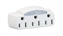 Satco Products Inc. 91/227 - Single To Triple Adapter With Glow Light; White Finish; 15A-125V; 1875W