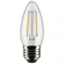 Satco Products Inc. S21282 - 3 Watt B11 LED; Clear; Medium base; 90 CRI; 2700K; 120 Volt