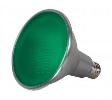 Satco Products Inc. S9481 - 15 Watt PAR38 LED; Green; 40 deg. Beam Angle; Medium base; 120 Volt