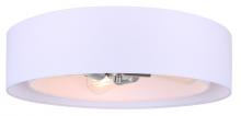 Canarm IFM1148A19BN - LANDRA 19 in. 3-Light 60-Watt Contemporary Brushed Nickel Flush Mount with White Fabric Shade