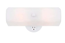 Canarm IVL211 - Vanity, 2 Light, White Glass, 60W Type A, 12 IN W x 4 .5 IN H x 4 .5 IN D