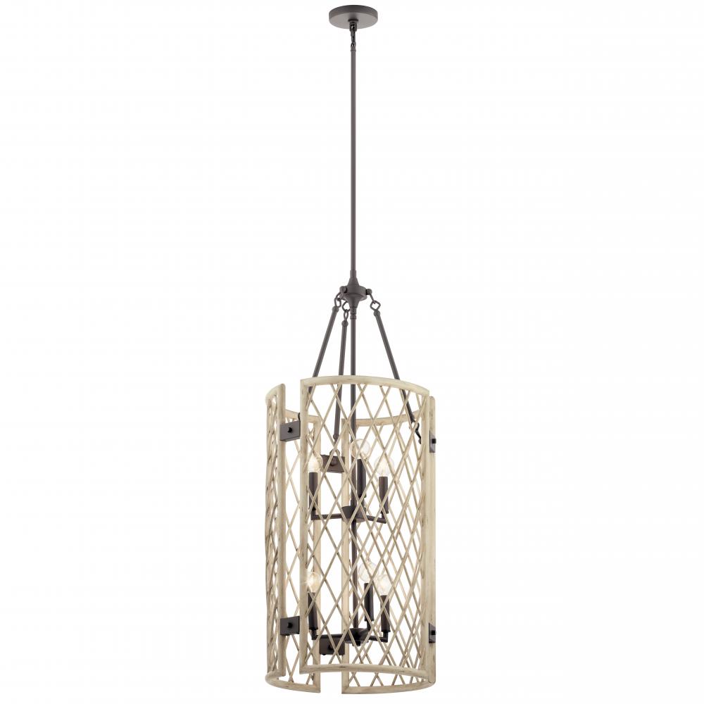 Oana™ 6 Light Foyer Chandelier White Washed Wood