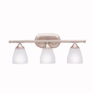 Ansonia 23" 3 Light Vanity Light with Satin Etched Glass in Brushed Nickel