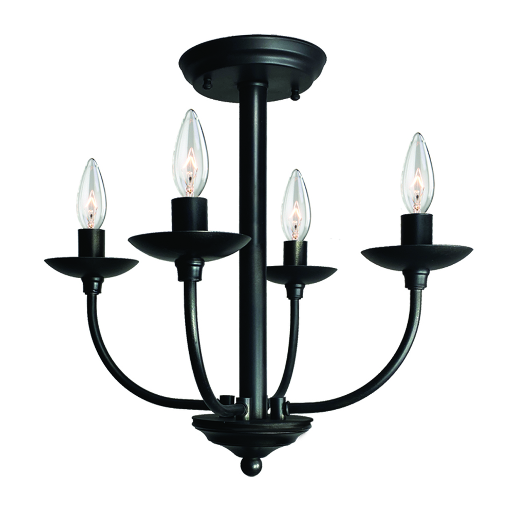 Wrought Iron AC11674BK Semi-Flush Mount