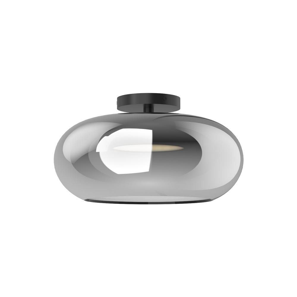 Trinity 14-in Black/Chrome LED Semi Flush Mount