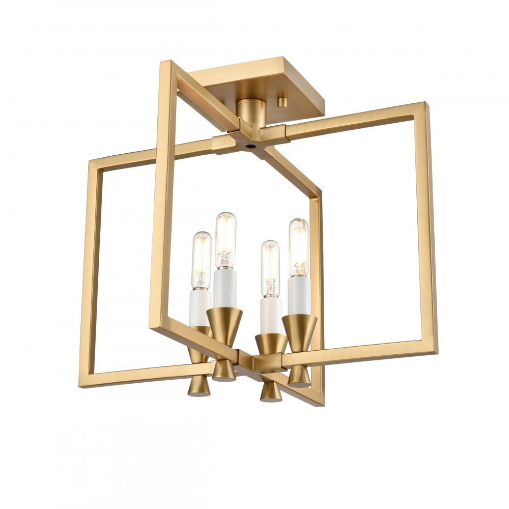 Carisbrooke 15" Semi-flush, Brass