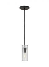 VC Modern Collection SLPD277CB - Sean Lavin Horizon 1-Light dimmable small accent pendant with nightshade black finish & glass shade