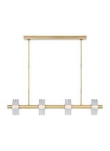 VC Modern Collection KWLS20927CNB - Kelly Wearstler Laurel 4-light dimmable LED large linear chandelier with natural brass finish