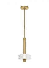 VC Modern Collection KWPD21227CNB - Kelly Wearstler Laurel 1-light dimmable LED large pendant with natural brass finish & crystal shade