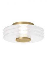 VC Modern Collection KWFM20827CNB - Kelly Wearstler Laurel 1-light dimmable LED small flush with natural brass finish and crystal shade