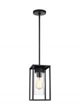 VC Studio Collection 6231101EN7-12 - Vado transitional 1-light LED outdoor exterior ceiling hanging pendant lantern in black finish with