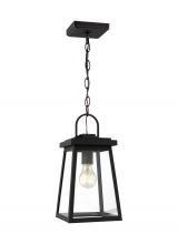 VC Studio Collection 6248401EN7-12 - Founders modern 1-light LED outdoor exterior ceiling hanging pendant in black finish with clear glas