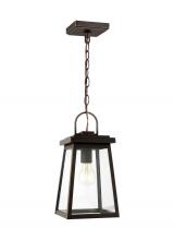 VC Studio Collection 6248401EN7-71 - Founders modern 1-light LED outdoor exterior ceiling hanging pendant in antique bronze finish with c