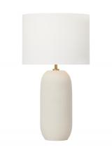 VC Studio Collection HT1061MC1 - Hable Fanny 1-Light Table Lamp in Matte Concrete with White Linen Fabric Shade