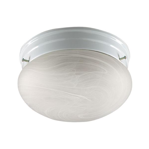 White Faux Glass Mushroom Flush Mount