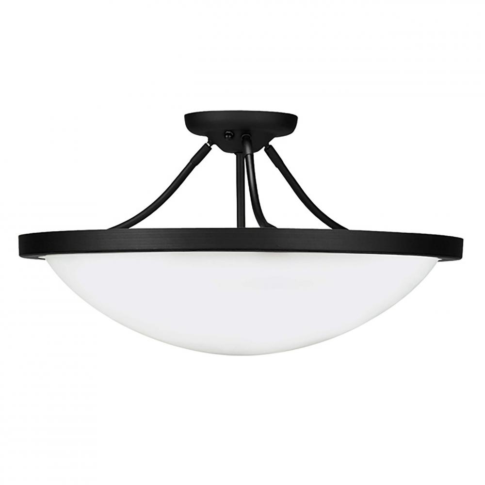 Monroe Semi Flush Mount Black