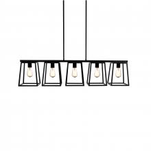 Russell Lighting LP1155/BK - Aitkin - 5 Light Linear Pendant in Black