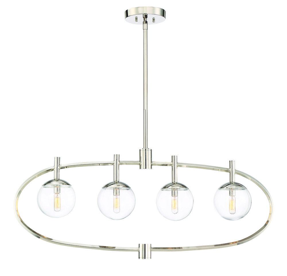 Piltz 4 Light Island in Polished Nickel