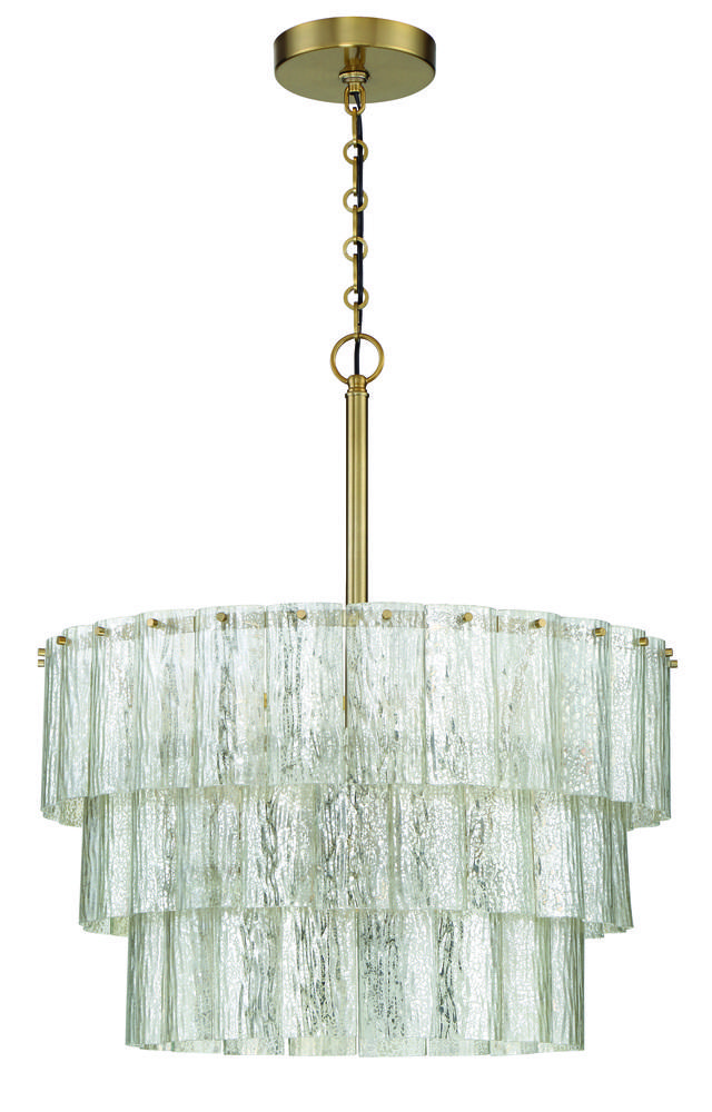 Museo 9 Light Pendant in Satin Brass