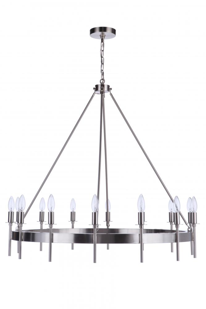 Larrson 14 Light Chandelier in Brushed Polished Nickel