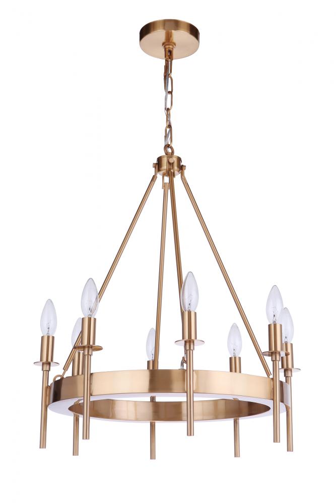 Larrson 8 Light Chandelier in Satin Brass