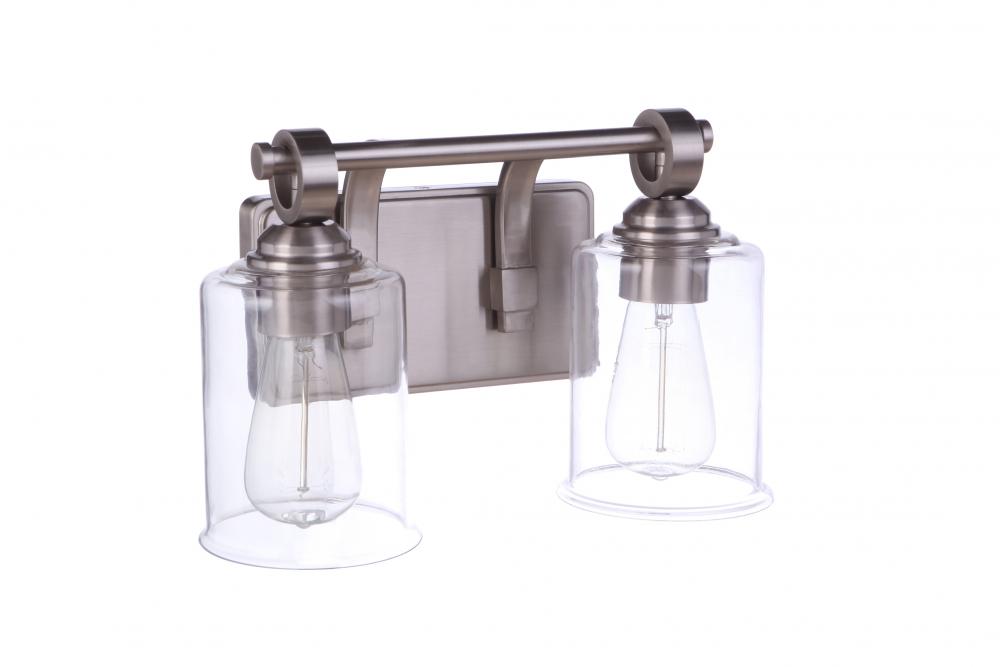 Romero 2 Light Vanity in Brushed Polished Nickel