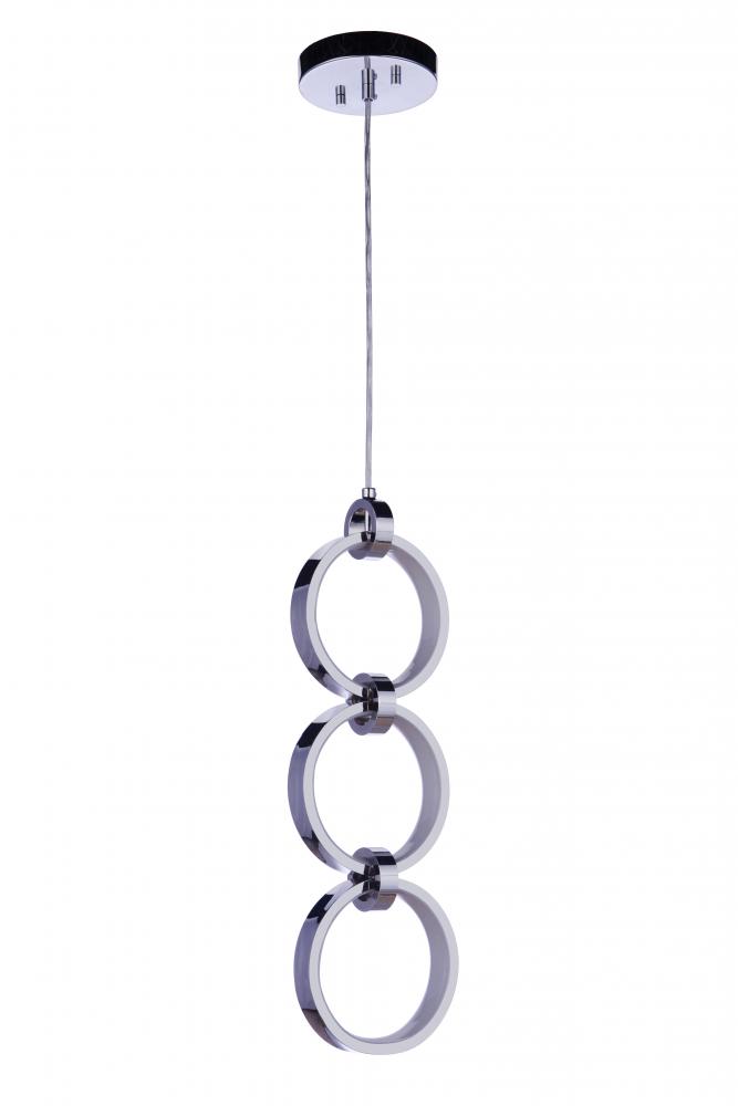 Context 3 Light LED Pendant in Chrome