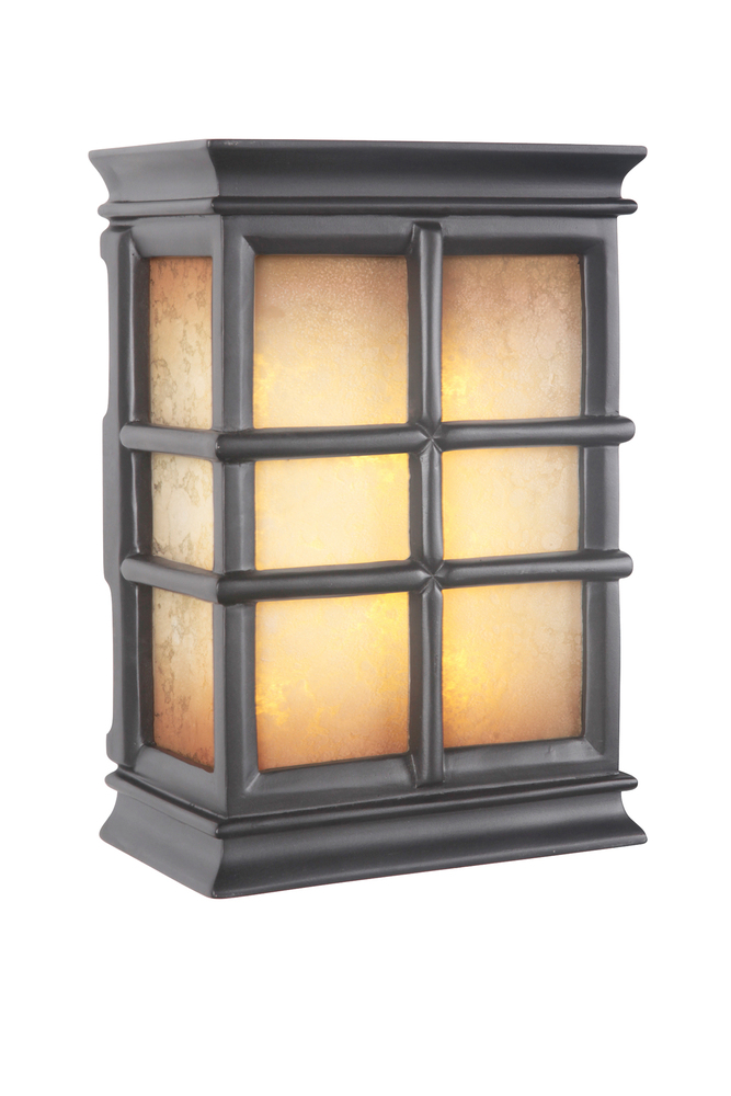 Hand-Carved Window Pane Lighted LED Chime in Black