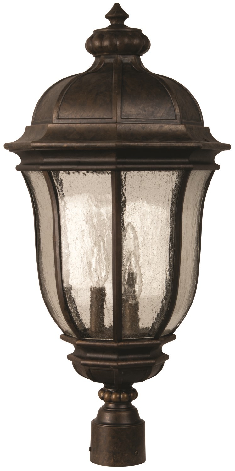 Harper 3 Light Outdoor Post Mount in Peruvian Bronze Outdoor