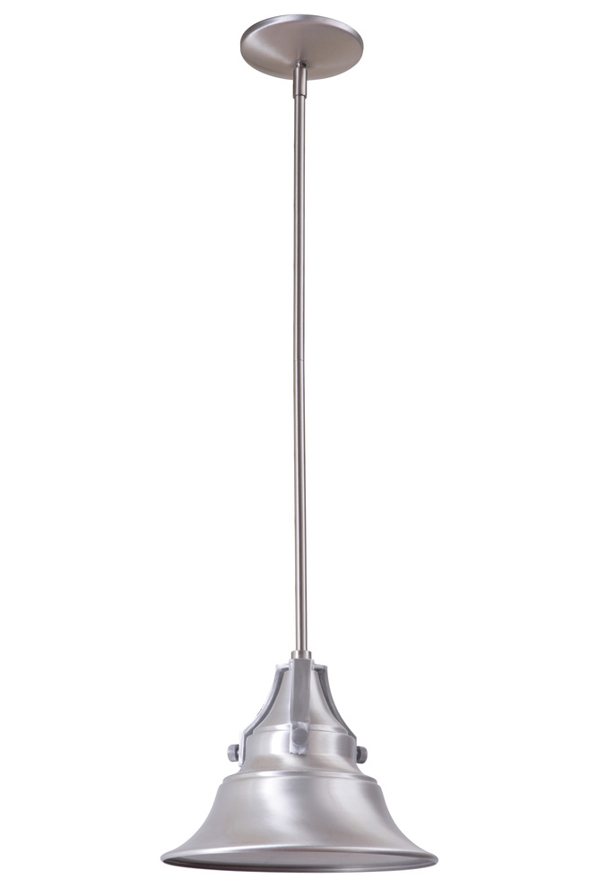 Union 1 Light Small Outdoor Pendant in Satin Aluminum