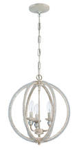 Craftmade 1043C-ATL - 3 Light Mini Chandelier in Antique Linen