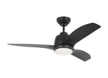 VC Fan Collection 3AVLCR44MBKD - Avila Coastal 44 LED Ceiling Fan in Midnight Black with Midnight Blades and Light Kit