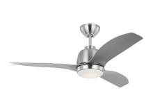 VC Fan Collection 3AVLR44BSD - Avila 44 LED Ceiling Fan in Brushed Steel with Silver Blades and Light Kit